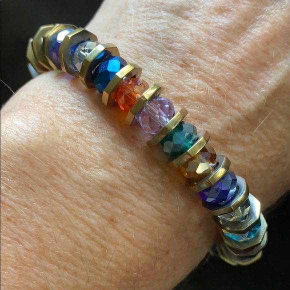 Primary Crystal Bead Stretch Bracelet - Picture 4 of 4
